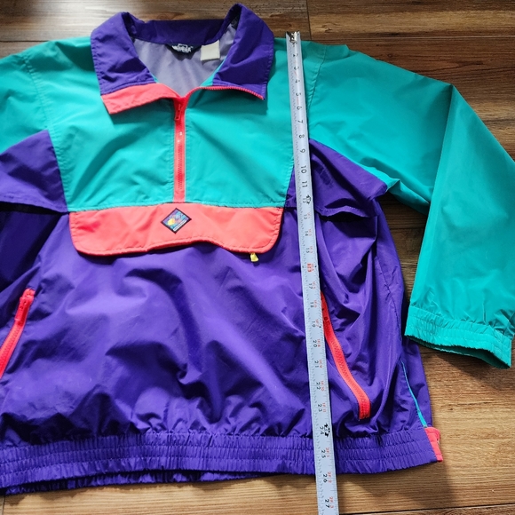 Woolrich Vintage 90s Colorblock Neon Windbreaker Sigmet Gear XL - Picture 8 of 9